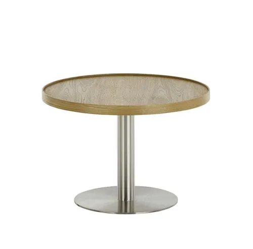 Couchtisch Monteverde | rund | Ø60/Ø80 | Eiche / Edelstahl | verschiedene Größen
