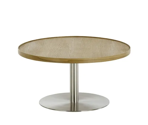 Couchtisch Monteverde | rund | Ø60 | Eiche / Edelstahl | 60 x 40 cm