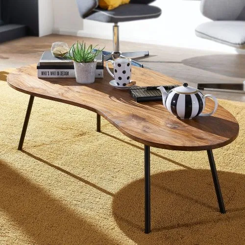 Couchtisch Nai | nierenförmig | Sheesham Holz massiv | braun