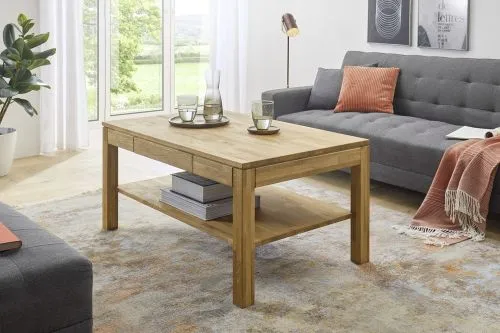 Couchtisch Salem | Eiche massiv | mit Schubkasten | 115X70