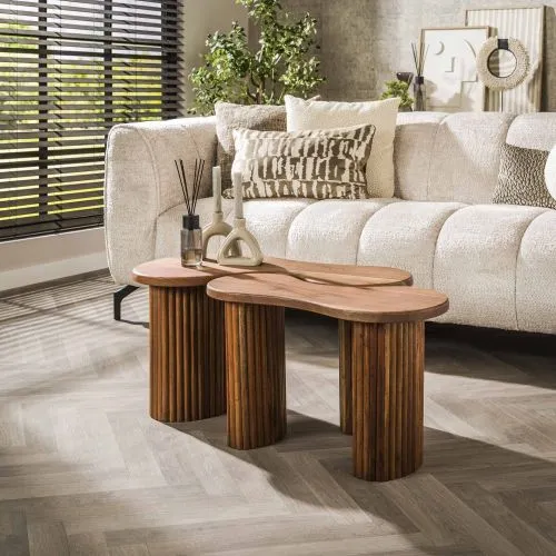 Couchtisch Set Ashi | 2-teilig | Akazie massiv | Naturfarben