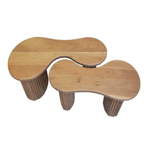Couchtisch Set Ashi | 2-teilig | Akazie massiv | Naturfarben