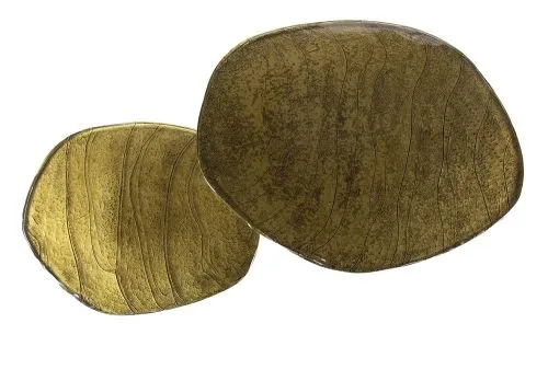 Couchtisch set Mira | 2-teilig | Glas | Antikgold