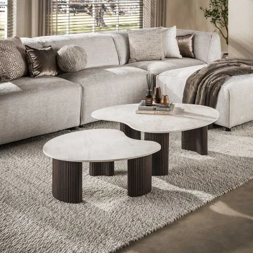 Couchtisch Set Sienna | 2-teilig | 3D Keramik | Taj Mahal
