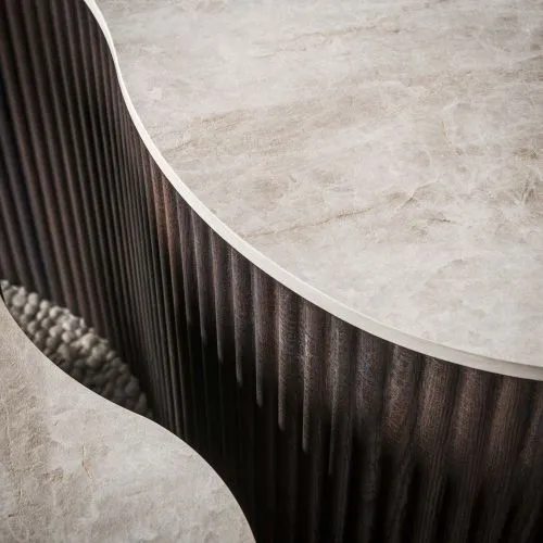 Couchtisch Set Sienna | 2-teilig | geriffelter Sockel | 3D Keramik | Taj Mahal
