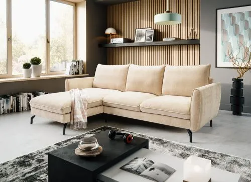 Ecksofa Toronto L-Form links | 259cm | Webstoff | beige