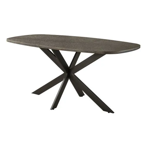 Esstisch Alur | dänisch Oval | 180/215 cm | Metallic-Optik