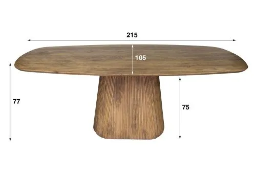 Esstisch Board | 215cm | oval | Mango massiv | sand