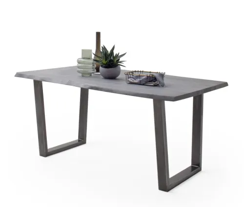 Esstisch Calabria | Akazie massiv | T-Gestell | 160/180/200/220/240 | grau / antik gewischt | verschiedene Größe