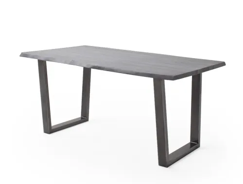 Esstisch Calabria | Akazie massiv | T-Gestell | grau / antik gewischt | 180 x 100-Tischplatte 3,5 cm