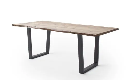 Esstisch Calabria | Akazie massiv | T-Gestell | natur/ anthrazit | 180 x 100-Tischplatte 3,5 cm