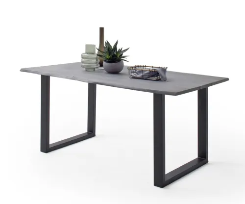 Esstisch Calabria | Akazie massiv | U-Gestell | 160/180/200/220/240 | grau / anthrazit | verschiedene Größen