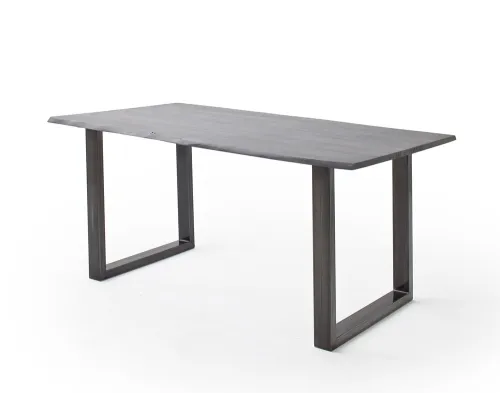Esstisch Calabria | Akazie massiv | U-Gestell | 160/180/200/220/240 | grau / antik gewischt | verschiedene Größen