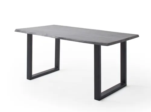 Esstisch Calabria | Akazie massiv | U-Gestell | grau / anthrazit | 200 x 100 -Tischplatte 3,5 cm