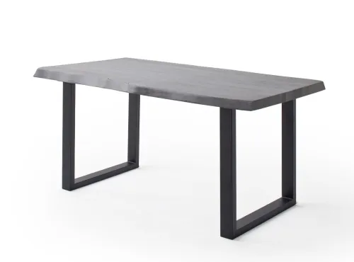 Esstisch Calabria | Akazie massiv | U-Gestell | grau / anthrazit | 220 x 100 -Tischplatte 5,5 cm