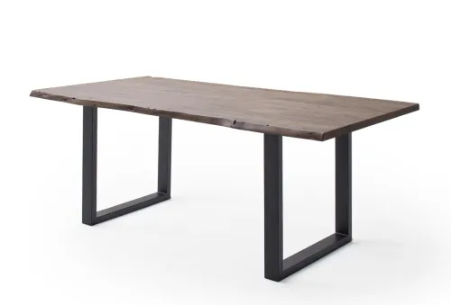 Esstisch Calabria | Akazie massiv | U-Gestell | walnuss / anthrazit | 180 x 100-Tischplatte 3,5 cm