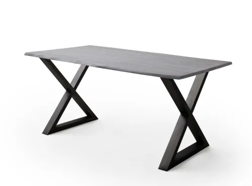 Esstisch Calabria | Akazie massiv | X-Gestell | 160/180/200/220/240 | grau / anthrazit | verschiedene Größen