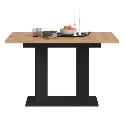 Esstisch Gustav | ausziehbar | Artisan Eiche / schwarz | B:120-160 cm