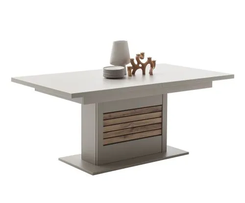 Esstisch Lüttich | Basalt / Wotan Eiche | 180(280)x100