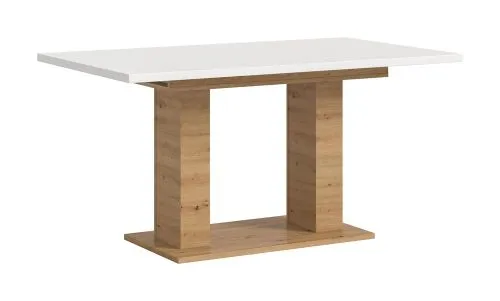 Esstisch Motion | ausziehbar | Doppelsäulen-Fußgestell | Artisan Eiche / weiß | 150(190)x90
