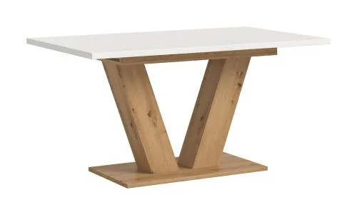 Esstisch Motion | ausziehbar | V-Fußgestell | Artisan Eiche / weiß | 150(190)x90