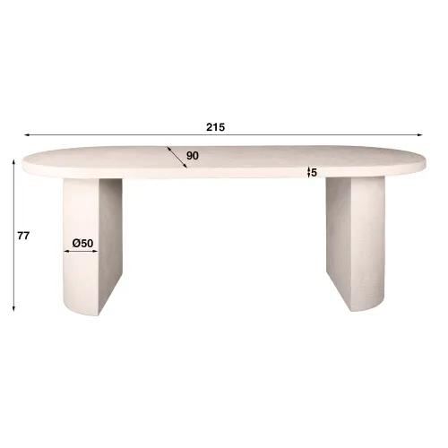 Esstisch Shiro | Mamorkomposit | Cremeweiß | 215cm