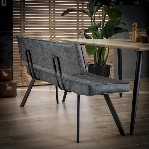 Esszimmerbank Josie | Kunstleder | schwarz | 180 cm