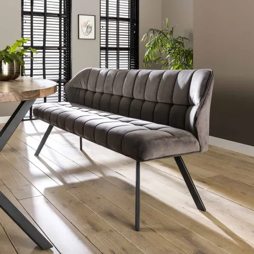 Esszimmerbank Muda | Samt | 180 cm | anthrazit