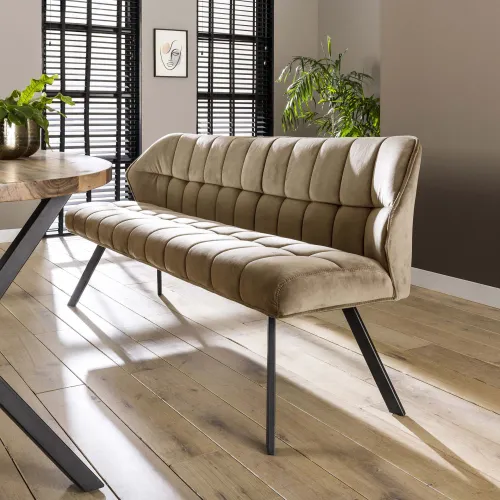 Esszimmerbank Muda | Samt | 180 cm | champagner