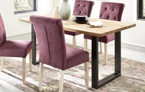 Esszimmertisch Lincoln | Wildeiche massiv | U-Gestell | 160/180 x 90 | verschiedene Größen