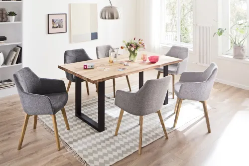Esszimmertisch Rockford | 200 x 100 | Wildeiche massiv | U-Gestell