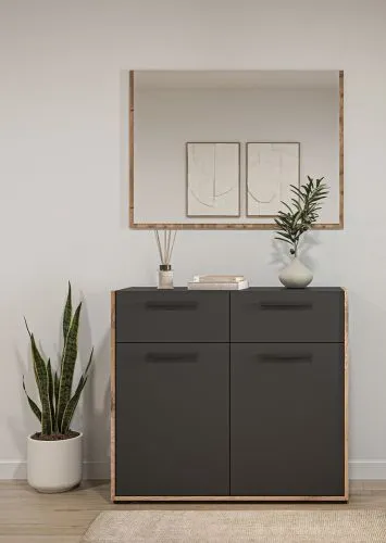 Garderoben-Set Bueno | Basalt grau / Nox Oak | 2-teilig