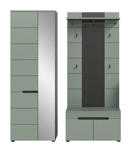 Garderoben-Set Canu 1 | Basalt grau / Smoke Green | 3-teilig