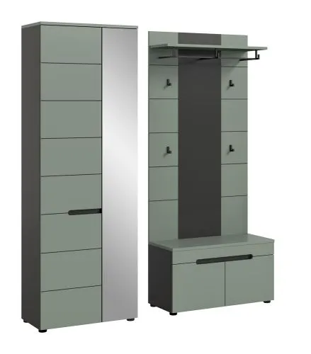 Garderoben-Set Canu 1 | Basalt grau / Smoke Green | 3-teilig