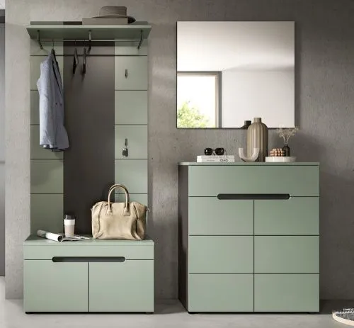 Garderoben-Set Canu 1 | Basalt grau / Smoke Green | 4-teilig