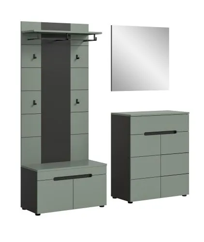 Garderoben-Set Canu 1 | Basalt grau / Smoke Green | 4-teilig