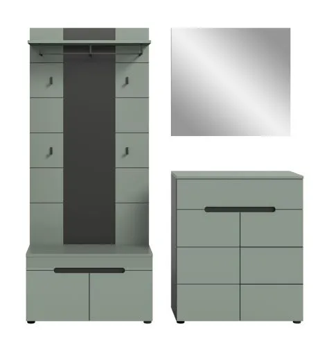 Garderoben-Set Canu 1 | Basalt grau / Smoke Green | 4-teilig