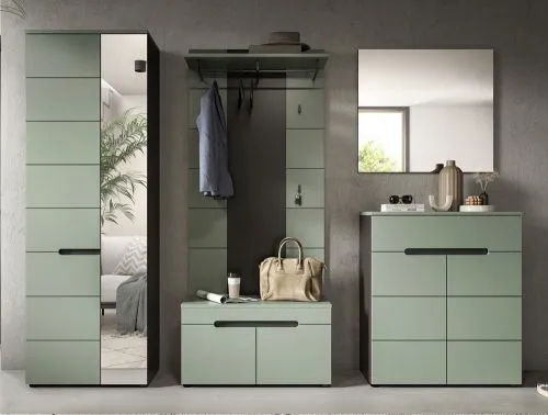 Garderoben-Set Canu 1 | Basalt grau / Smoke Green | 5-teilig