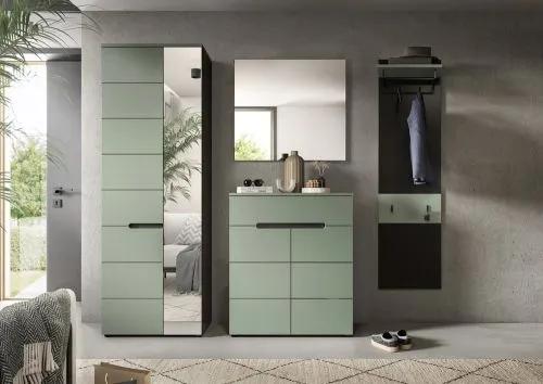 Garderoben-Set Canu 2 | Basalt grau / Smoke Green | 4-teilig