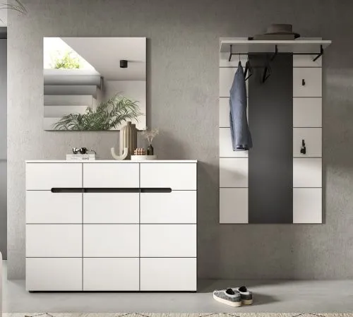 Garderoben-Set Canu 2 | Basalt grau / Weiß | 3-teilig