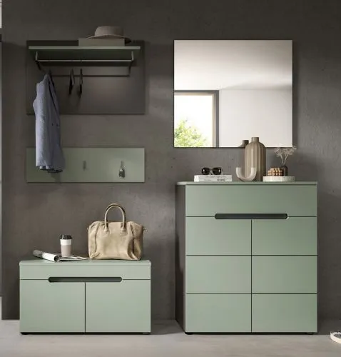 Garderoben-Set Canu | Basalt grau / Smoke Green | 4-teilig