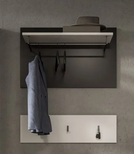 Garderoben-Set Canu | Basalt grau / Weiß | 3-teilig