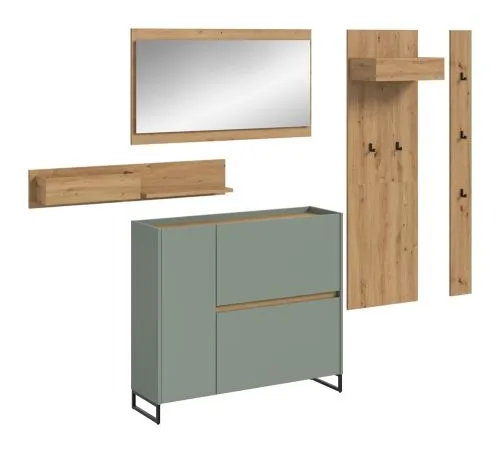Garderoben-Set Drive | Salbei / Artisan Oak | 5-teilig