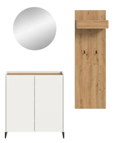 Garderoben-Set Drive | weiß / Artisan Oak | 3-teilig