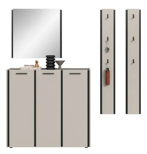 Garderoben-Set Emil 2 | Kaschmir / schwarz | 4-teilig