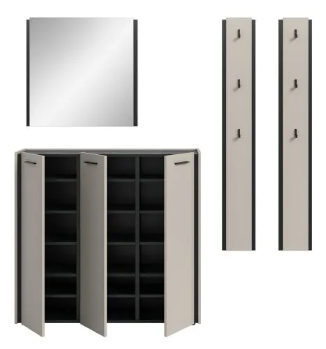 Garderoben-Set Emil 2 | Kaschmir / schwarz | 4-teilig