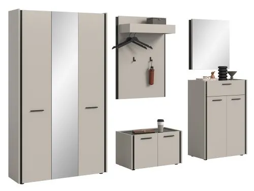 Garderoben-Set Emil | Kaschmir / schwarz | 5-teilig