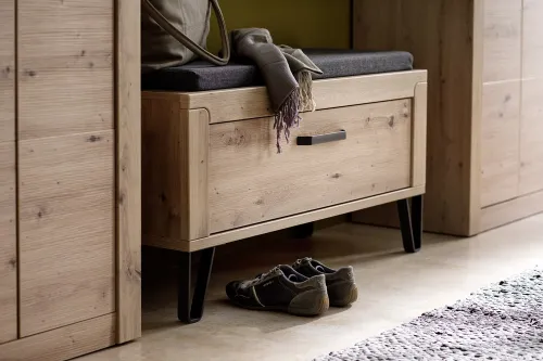 Garderoben Set Incata | Balkeneiche / Oxid grau | 5-teilig