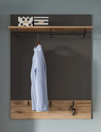 Garderoben-Set Mason | Nox Oak / Basalt Grau | 3-teilig mit Sitzkissen