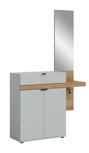 Garderoben-Set Naro 1 | grau / Evoke Oak | 2-teilig